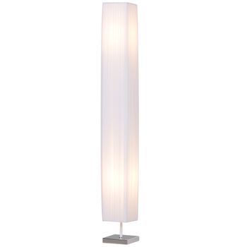 HOMCOM Lámpara de Pie Moderna con Interruptor de Pie Pantalla de Tela Blanca de 120 cm para Sala de Estar y Dormitorio