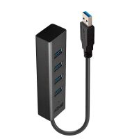 hub usb lindy 43324 4 puertos usb 32 gen 1 5gbps aluminio negro
