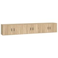 muebles para tv de pared 3 uds roble sonoma 80x345x40 cm vidaxl