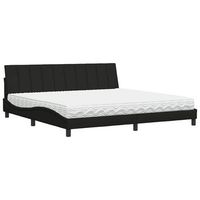cama con colchon hanko tela negro 200x200 cm vidaxl