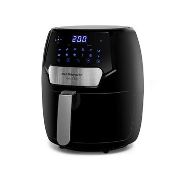 Orbegozo FDR 65 - Freidora de aire, 4 Litros, Termostato Ajustable, Temporizador, 12 Programas Preconfigurados, Cubeta Extraíble, Libre de Bpa y Pfoa, 1500 W, Negro