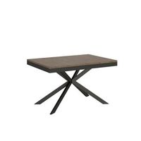 mesa extensible 90x180284 cm plaker evolution nogal estructura antracita
