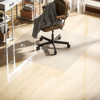 Homcom Alfombrilla Protectora Para Suelos 120x120 Cm Para Oficinas Transparente