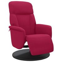 sillon reclinable con reposapies terciopelo rojo tinto vidaxl