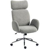 homcom silla de oficina con reposacabezas ajustable silla de escritorio ergonomica funcion de inclinacion regulable en altura gris oscuro