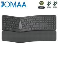 teclado inalambrico ergonomico 24g escritura natural y comoda reposamunecas teclado bluetooth recargable multidispositivo para portatil