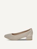 caprice pumps beige made of leather with block heel size 405