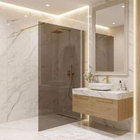 pared de la ducha rea flexi brown brush gold 80