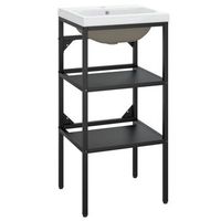 estructura de bano con lavabo  mueble de lavabo incorporado hierro negro