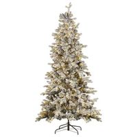 arbol de navidad artificial blanco nieve sintetica 210 cm ramas con bisagras pre iluminado festividad tatlow