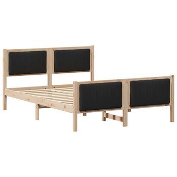 Estructura De Cama Con Cabecera Marrón Y Negro 135 X 190 Cm Vidaxl