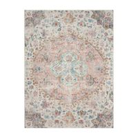 alfombras de interior y exterior torino crema-rosa 60x100 cm