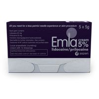 emla cream 5x5g tubes with 12 dressings