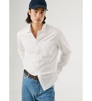 pepe jeans para hombre pm3090838 camisa creed blanco m casual algodon manga larga