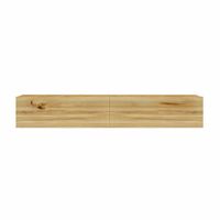 mueble tv suspendido con 2 puertas marron claro l 180 cm