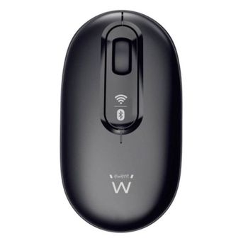 Ewent EW3241 Dual-Connect Ratón Óptico Inalámbrico Bluetooth 1200 DPI Negro
