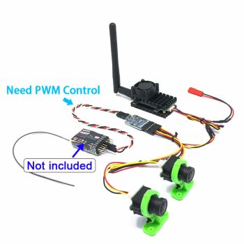 Transmisor FPV VTX de 5.8GHz 2W EWRF, 40Canales con conmutador de video de 3 canales, cámara HD CMOS 1000TVL - 2.8mm, FO