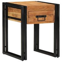 vidaxl mesa auxiliar con cajon 40 x 40 x 50 cm madera de acacia solida
