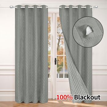 Cortina Térmica Aislante Opaca Con Ollaos Para Invierno Para Salón (panel Individual) Grey L