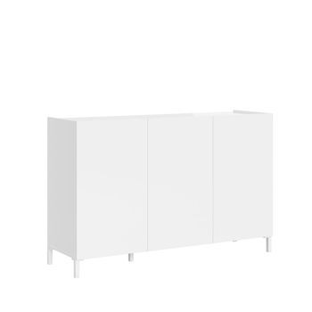 Aparador Bajo 3 Puertas 130x40x84 Cm Solaria Blanco Brillante