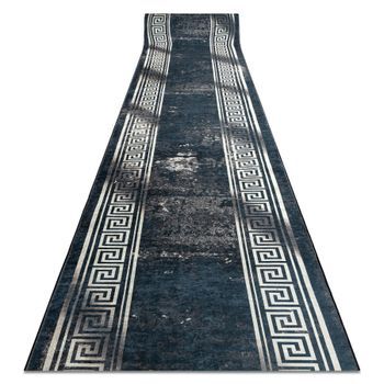 Alfombra De Pasillo Con Refuerzo De Goma Lotus Grecco 23593  Grafito / 120x260 Cm