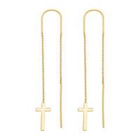 pendientes cruz plata 925 oro