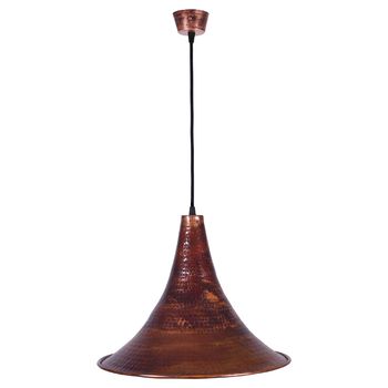 Colgante copper 1xe27 al.reg.xd.38cm en cobre con acabado martelado rústico