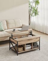mesa de centro con tablero elevable y marco de acero