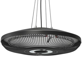 Outsunny Calefactor por Infrarrojos Terraza Colgante 2000 W con Luz LED Control por Táctil/Mando 2 Niveles Calor y Temporizador