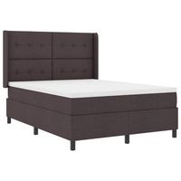 cama box spring led marron oscuro 140 x 200 cm tela vidaxl