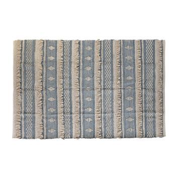 Alfombra Algodon 230x160x2 1600 Gr Azul