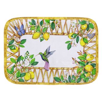 Bandeja melamina esquinas redondeadas y estampado limón 45cm