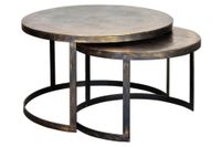 mesa de cafe tapa de bronce y patas de metal dorado