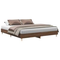 estructura de cama sin colchon marron roble 200x200 cm vidaxl