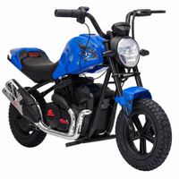 aiyaplay moto cross electrica para ninos estilo harley 24v motor 180w 6-12 anos neumaticos o30 cm de goma azul