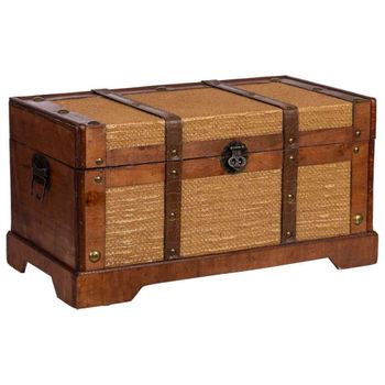 Baúl de madera marrón 43x23x22 cm
