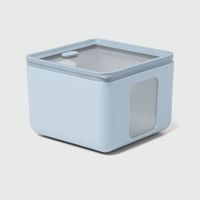recipiente cuadrado para alimentos de polipropileno azul claro - s