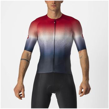 Castelli Aero Race 6.0 Jersey - XXL - Saville Blue/Pro Red