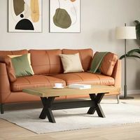 mesa de centrormesa auxiliarrmesita de centro noain patas en x madera maciza pino 120x60x40 cm
