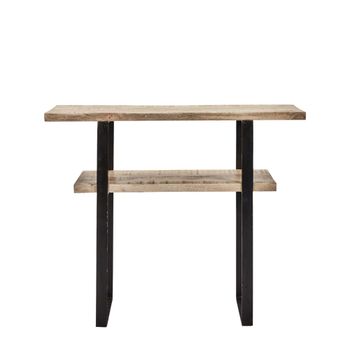Consola de madera beige y negra