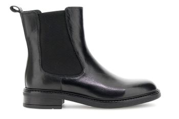 botines de piel con elástico black 40