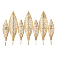 perchero de metal dorado hojas 7 ganchos cm 65x425x6