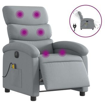Sillón Reclinable De Masaje | Sillón De Salón | Silla Eléctrico Tela Gris Claro