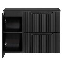 mueble bajo lavabo newport mural con 2 cajones mdf 80x60x40 cm - negro
