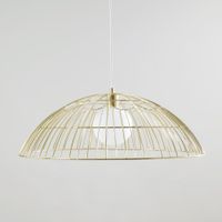 lampara de techo tipo cupula de acero calado dorado