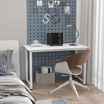 Mesa De Escritorio De Melamina De Madera Homcom 120x60x76 Cm Blanco