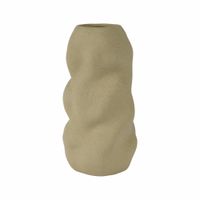 jarron de gres beige h 31 cm