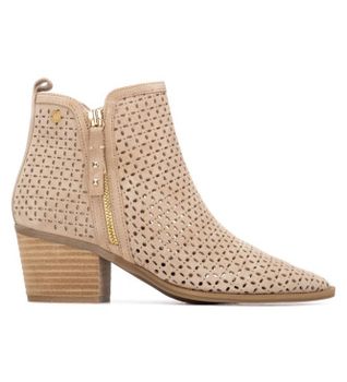 Carmela para mujer. 16314903-BEIGE Botines de Piel 163149 beige (36), Marrón, 3 a 5cm, Serraje, Cremallera, Casual