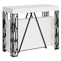 consola extensible 90x40196 cm kerpa small fresno blanco estructura antracita