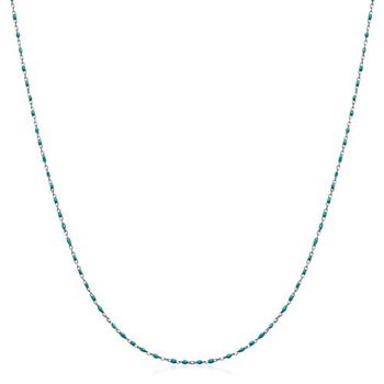 Cadena de plata 925 y esmalte turquesa